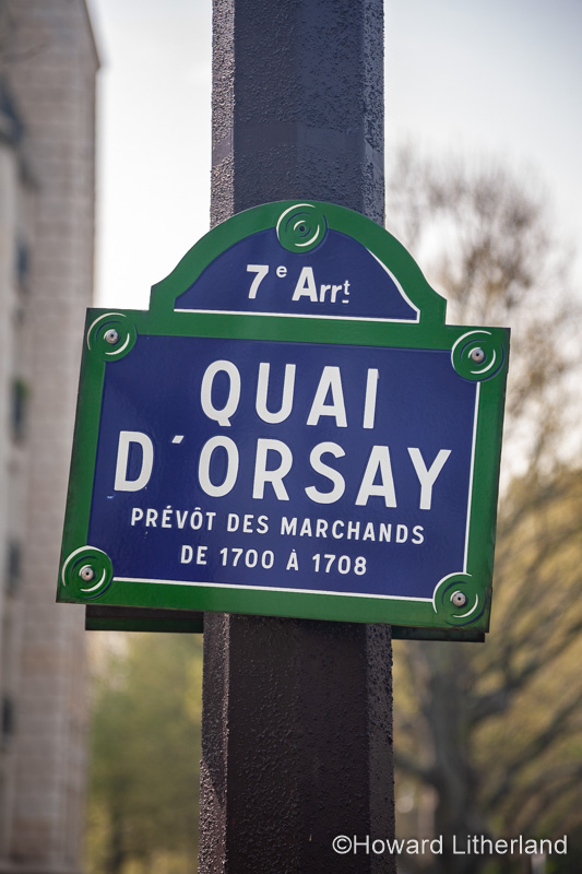 Quai d'Orsay street sign, Paris, France