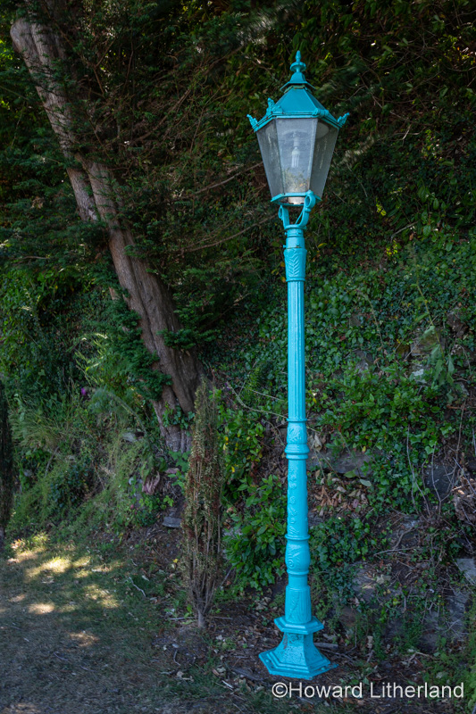 Old fashioned cast iron lamp post at Portmeirion, North Wales