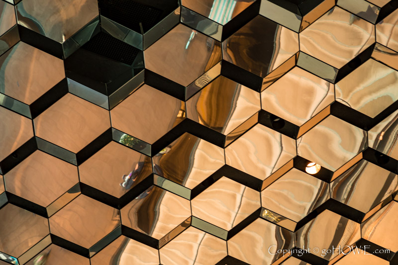 Harpa building mirrored ceiling, Reykjavik, Iceland