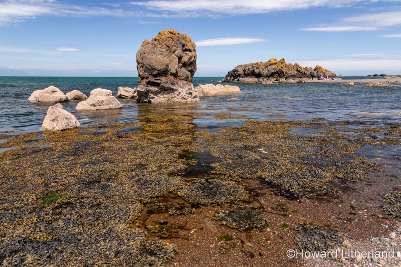 Rocky beach at Dunure on the Ayrshire coast of Scotland