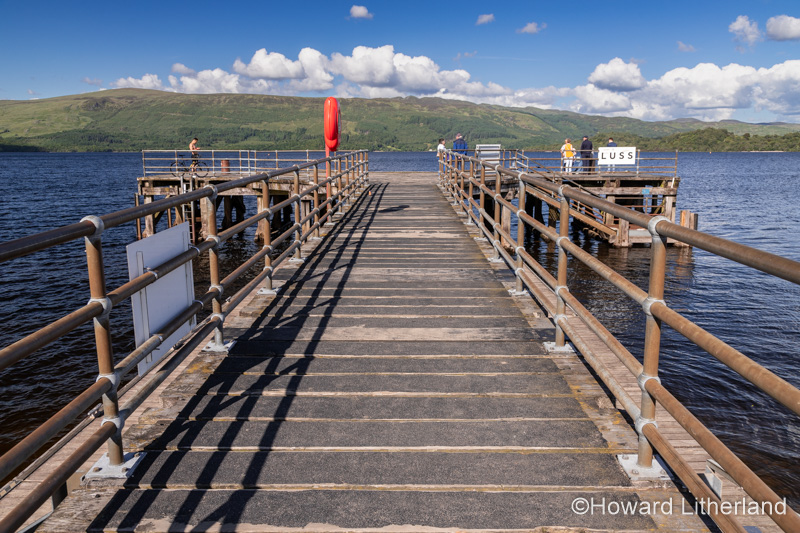 Wooden pier at Luss on Loch Lomond, Scotland