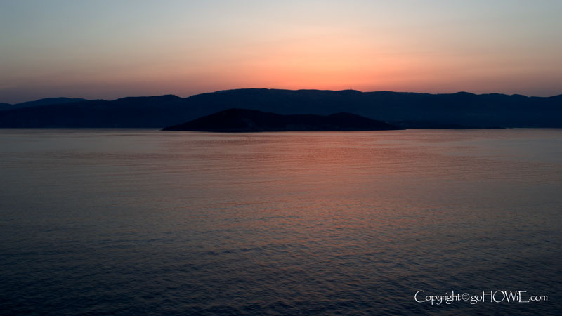 Dawn off the coast of Corfu, Greece