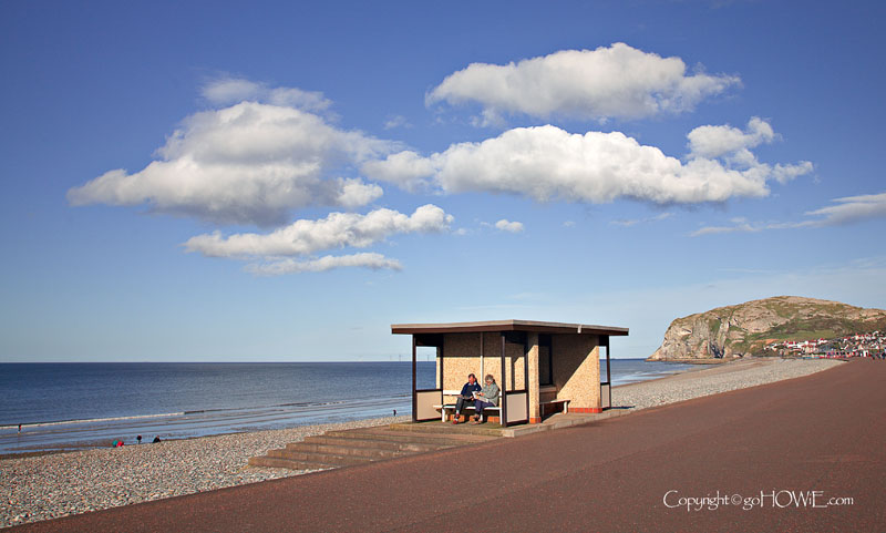 Shelter on the promenade, Llandudno, North Wales