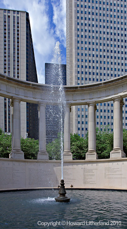 Skyscraper and fountain, Chicago