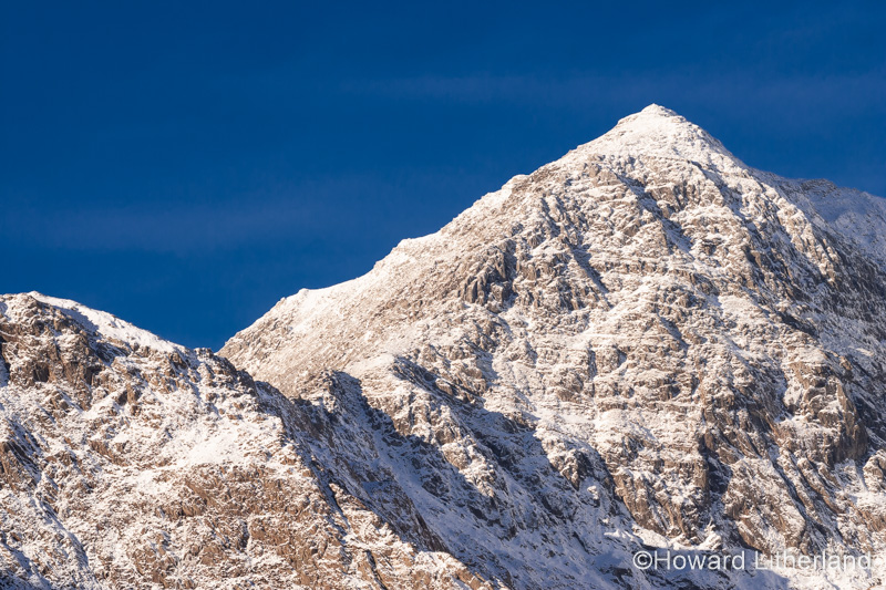 Snowdon mountain in snow, North Wales