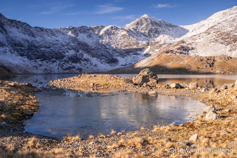 Snowdon mountain in snow, North Wales