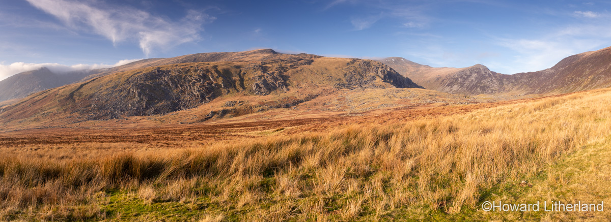 Panorama of the Carneddau Mountains, Snowdonia, North Wales