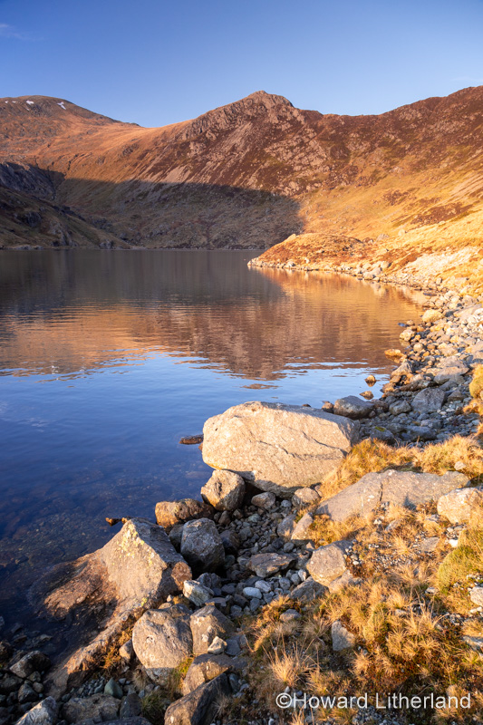 Ffynnon Llugwy reservoir in the Carneddau mountains, Snowdonia, North Wales