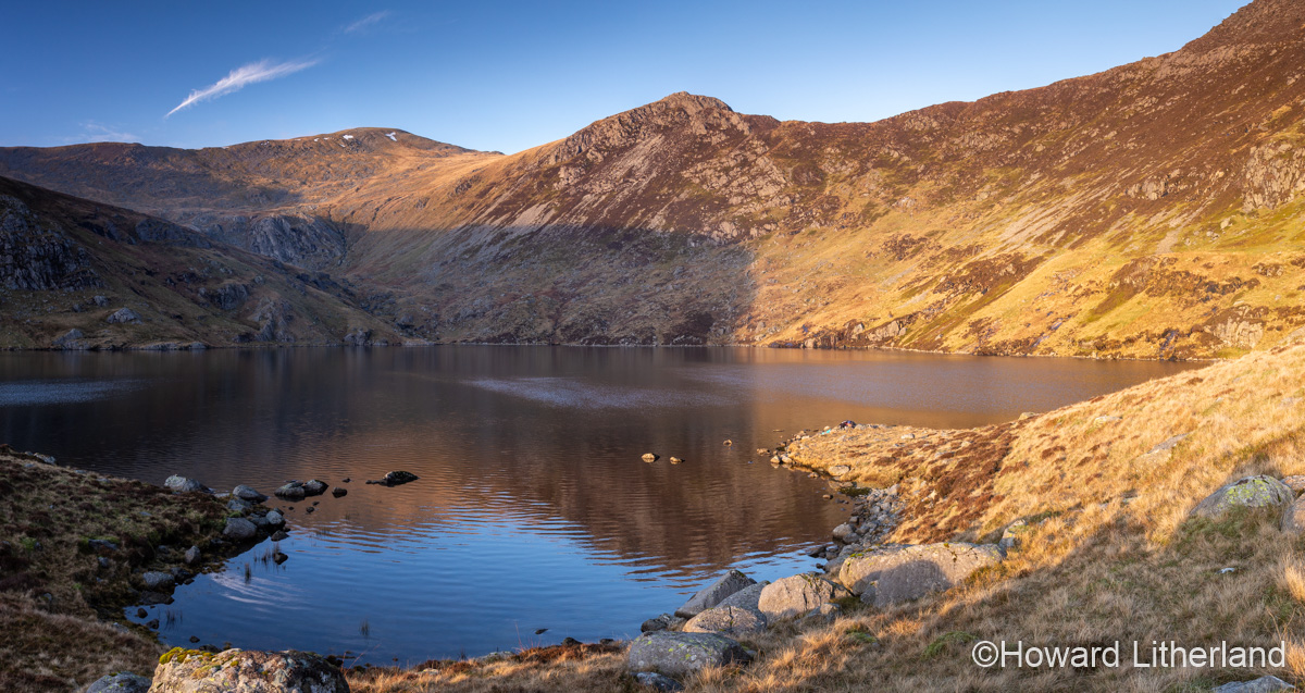 Ffynnon Llugwy reservoir in the Carneddau mountains, Snowdonia, North Wales