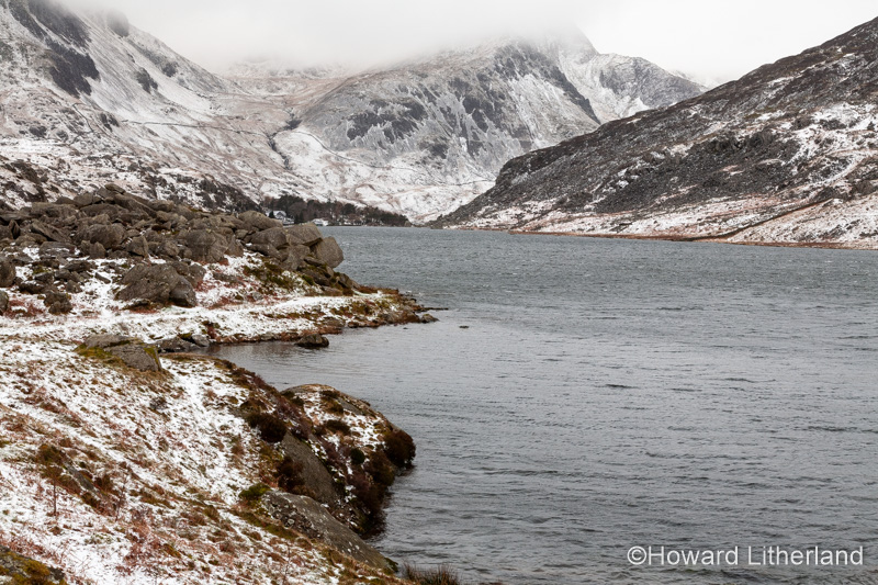 Winter snow at Llyn Ogwen, Snowdonia, North Wales