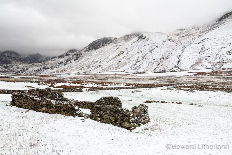 Winter snow at Nant Ffrancon, Snowdonia, North Wales
