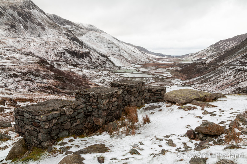 Winter snow at Nant Ffrancon, Snowdonia, North Wales