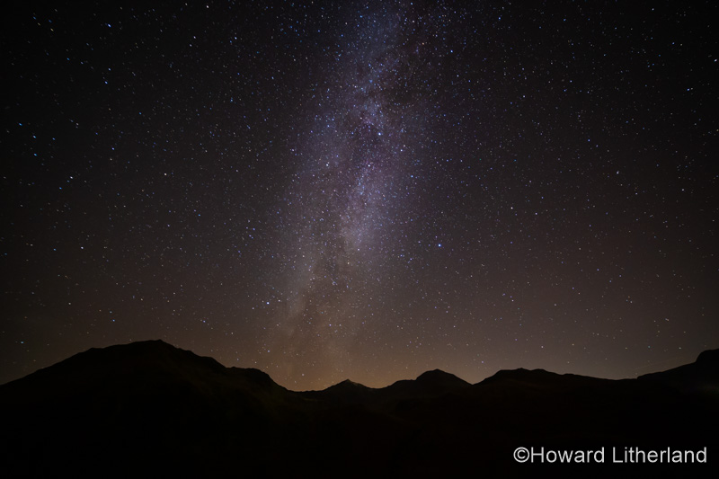Milky way over Snowdon mountain, Snowdonia, North Wales