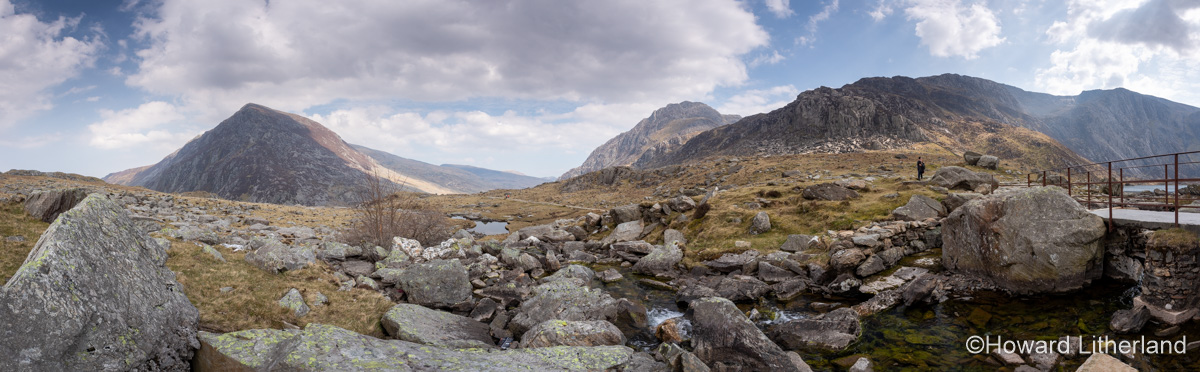 Panoramic view over the Ogwen Valley, Snowdonia, North Wales