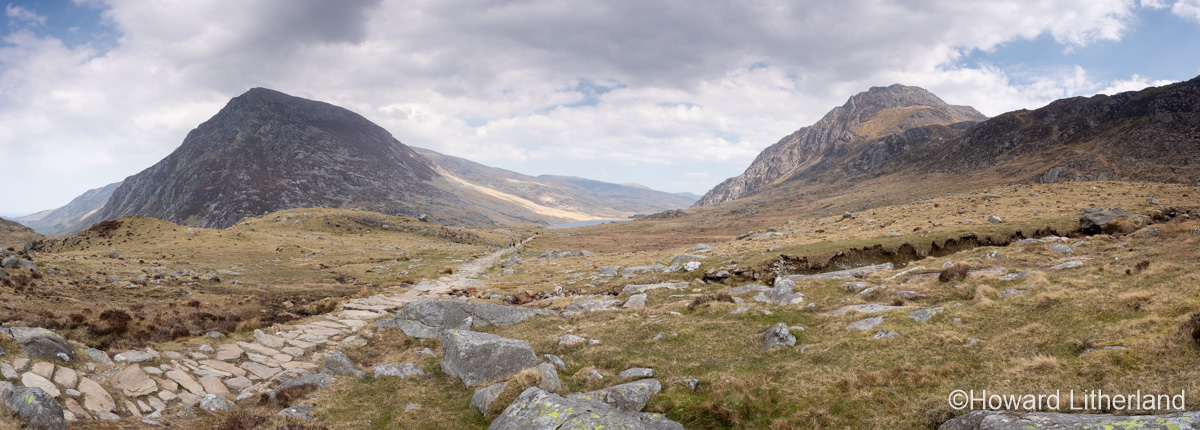 Panoramic view over the Ogwen Valley, Snowdonia, North Wales