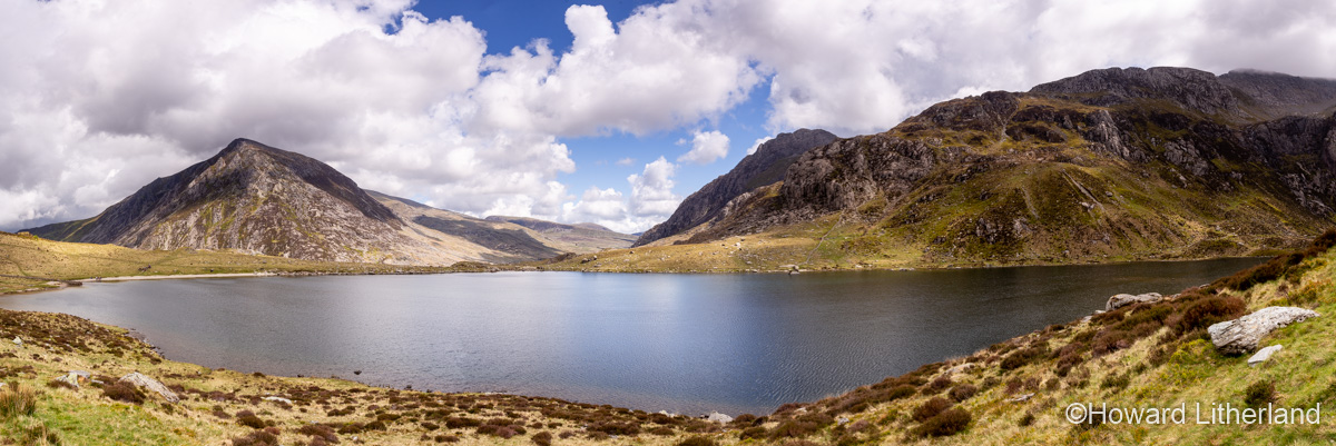 Pen yr Ole Wen and Tryfan mountains from Llyn Idwal, Snowdonia, North Wales