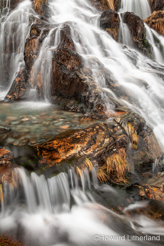 Waterfall along the Watkin Path, Snowdon, Snowdonia, North Wales