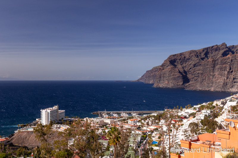Sea cliffs and town at Los Gigantes, Tenerife, Canary Islands