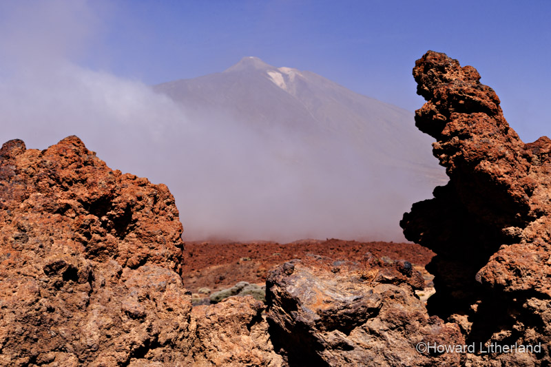 Mount Teide and the surrounding volcanic landscape in the Teide National Park on Tenerife in the Canary Islands