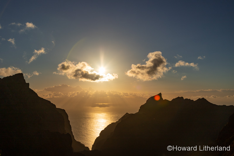 Sunset over the Atlantic ocean from Tenerife in the Canary Islands