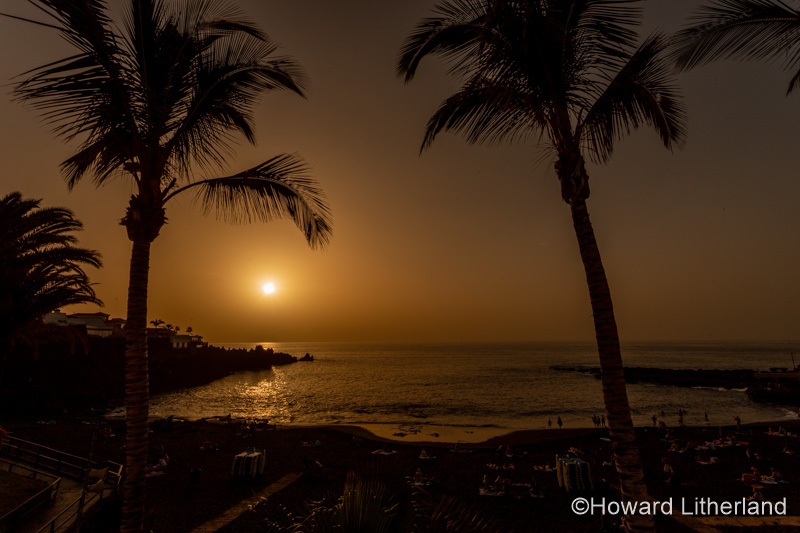 Sunset over the Atlantic ocean from Tenerife in the Canary Islands