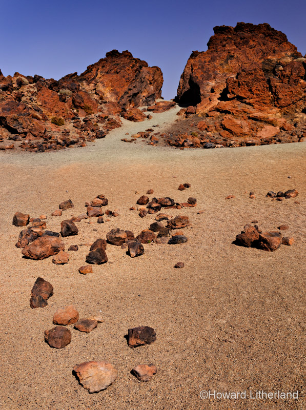 Colourful volcanic rocks in the Teide National Park on Tenerife in the Canary Islands