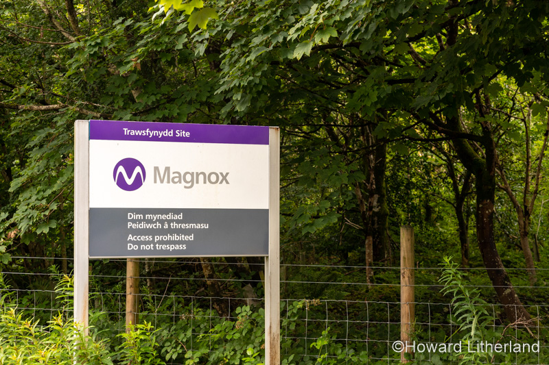 Sign for Trawsfynydd Magnox nuclear power station, Wales