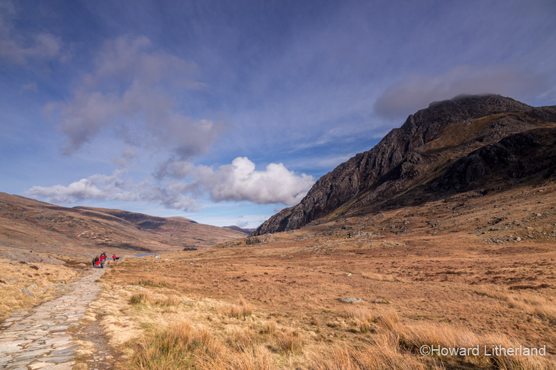 The mountain Tryfan, viwed from the path to Llyn Idwal, Snowdonia, North Wales