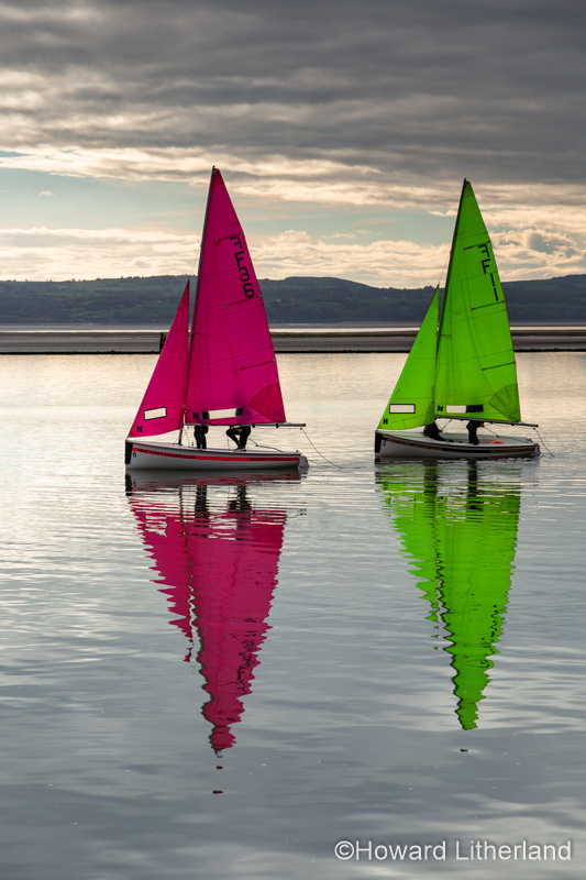 Dinghies sailing on the Marine Lake at West Kirby, Wirral, England