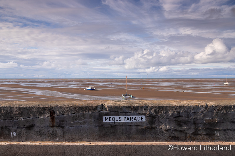 Seaside promenade at Meols on the Wirral, England