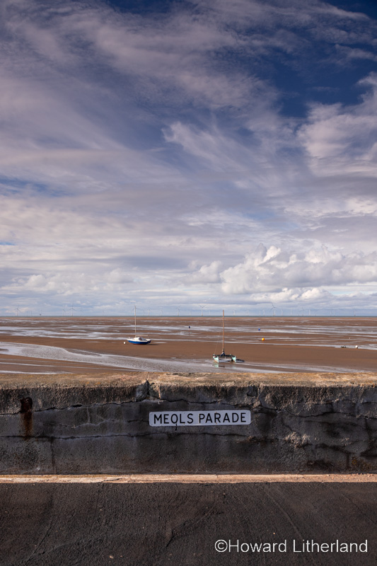 Seaside promenade at Meols on the Wirral, England