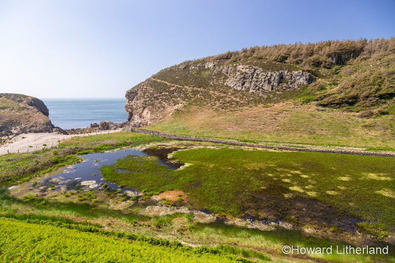 Small lake at Ynys-Y-Fydlyn, Anglesey on the North Wales coast